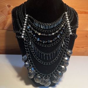 Black waterfall necklace